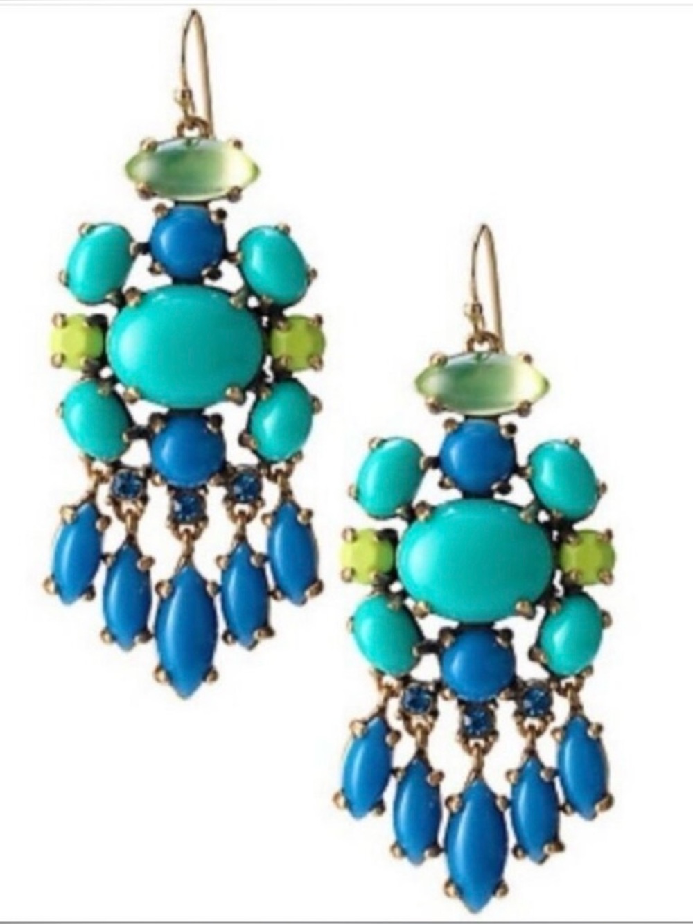 Stella & Dot Aviva Chandelier Earrings Turquoise and Blue